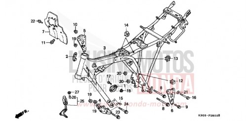 CARROSSERIE DE CHASSIS CB250X de 1999